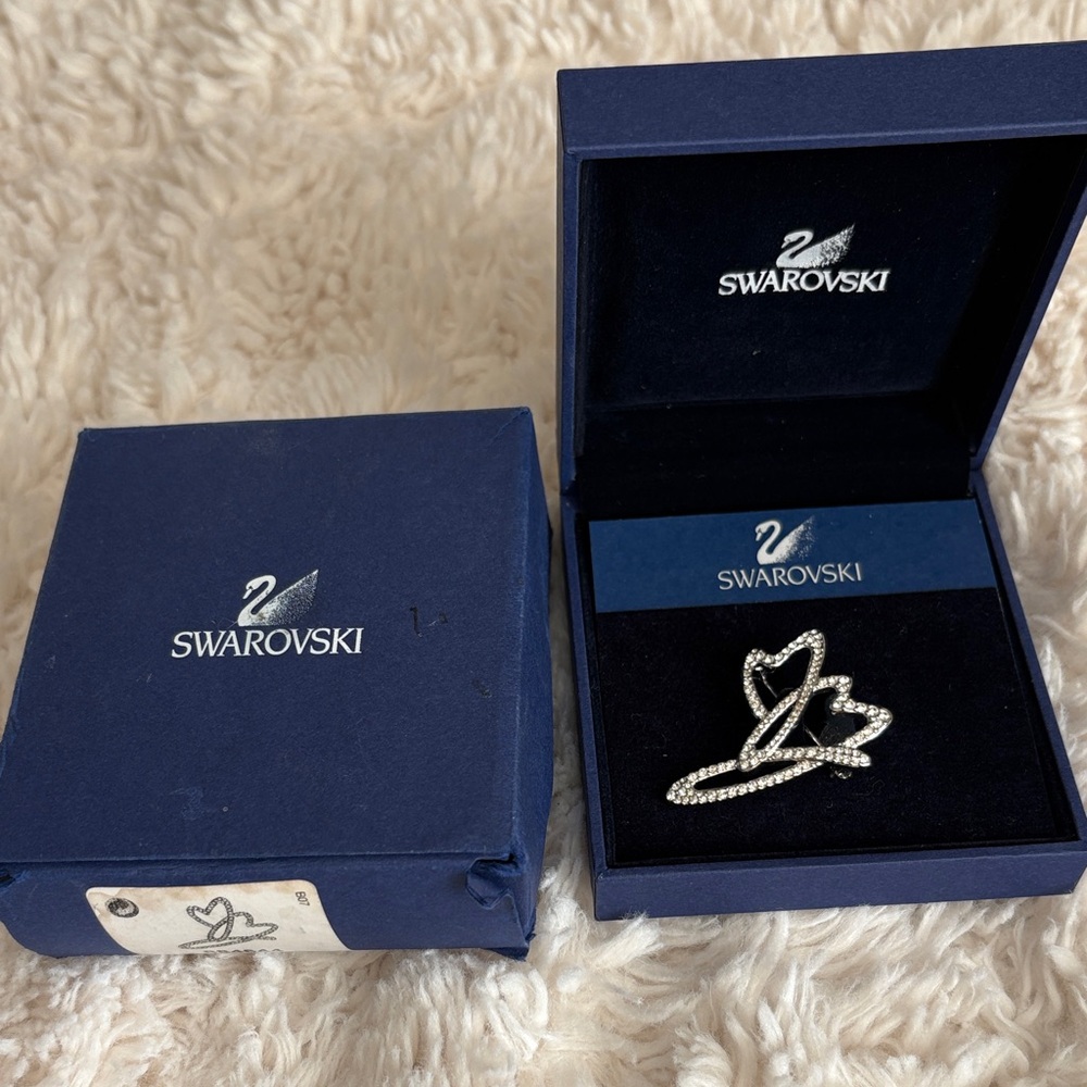 Swarovski Silver Heart Brooch